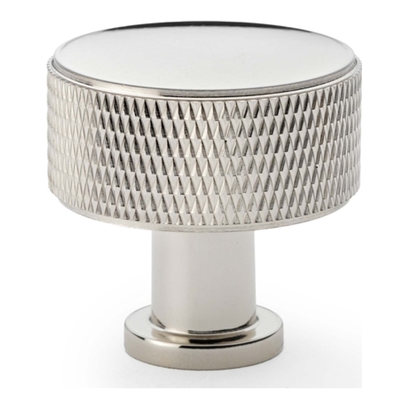 AW807K-35-PN • 35mm • Polished Nickel • Alexander & Wilks Lucia Knurled Cupboard Knob